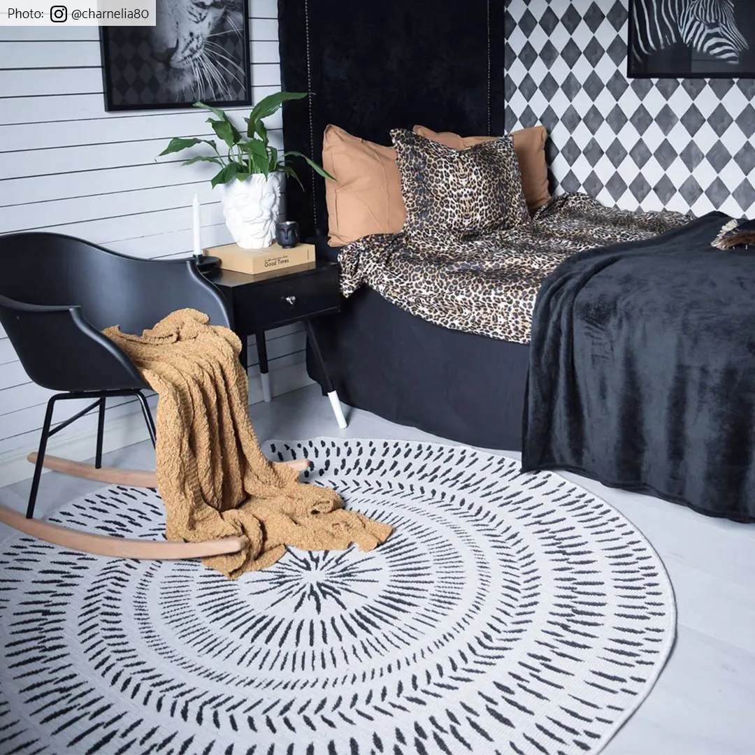 Round rug - Brussels Night (grey)