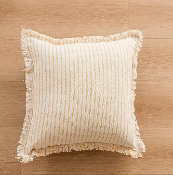 Cushion covers - Fringed (yellow)