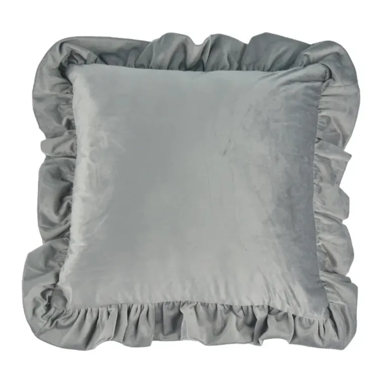 Cushion covers - Ruffled (grey)