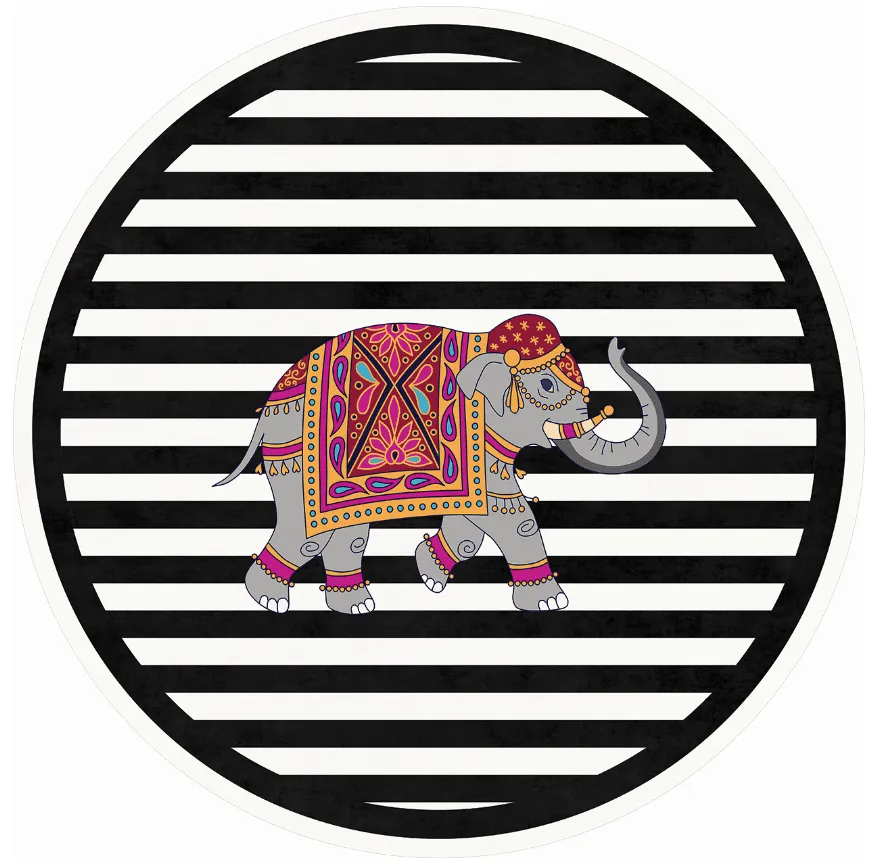 Round rug - Develi (black/white)