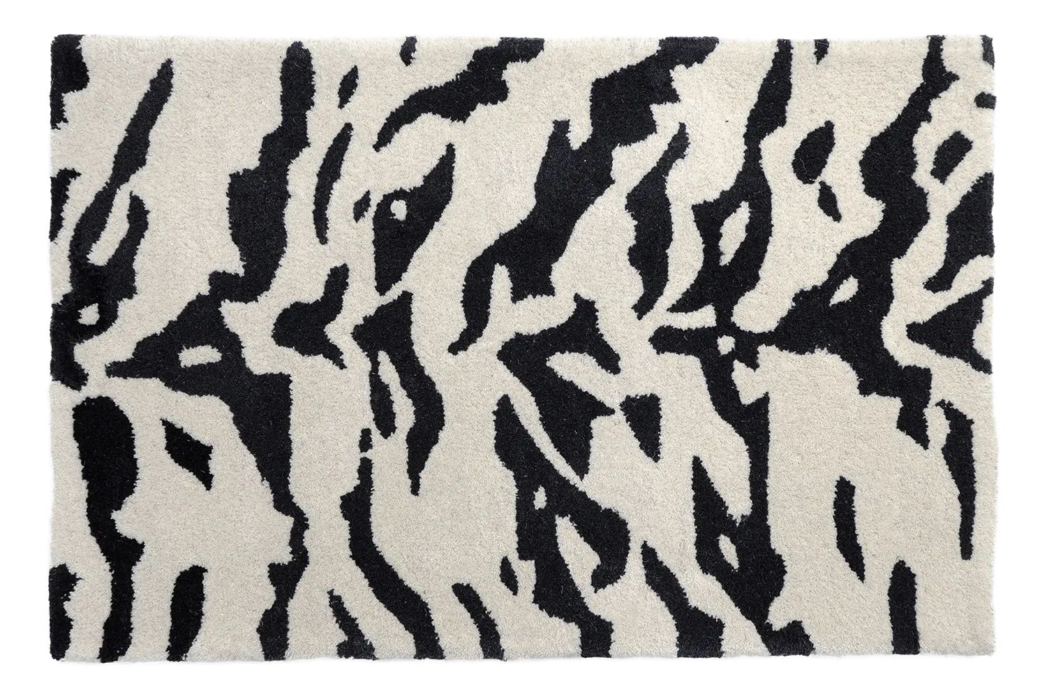 Door mat - Zebra Tufted Wool Premium (white/black)