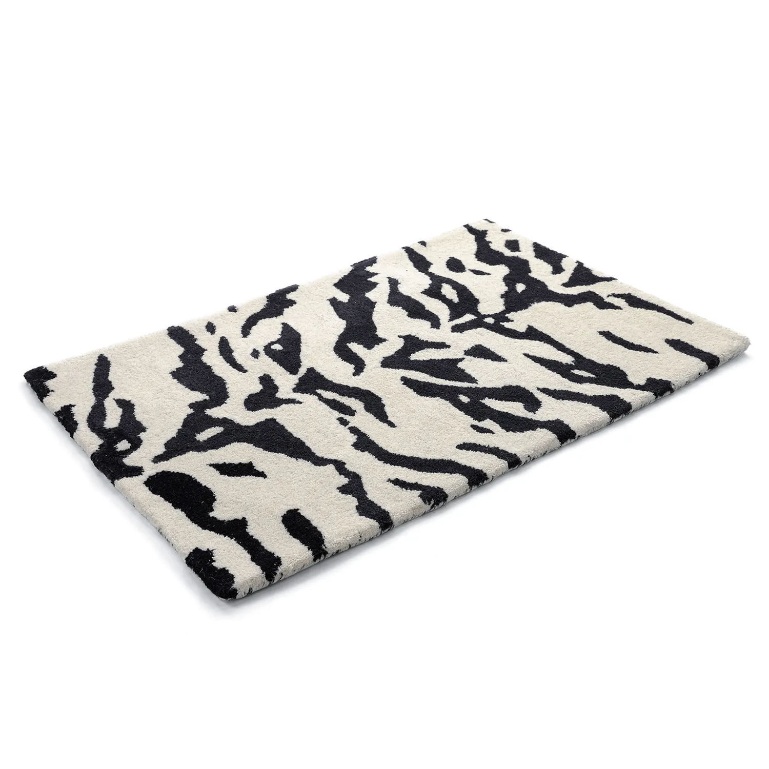 Door mat - Zebra Tufted Wool Premium (white/black)