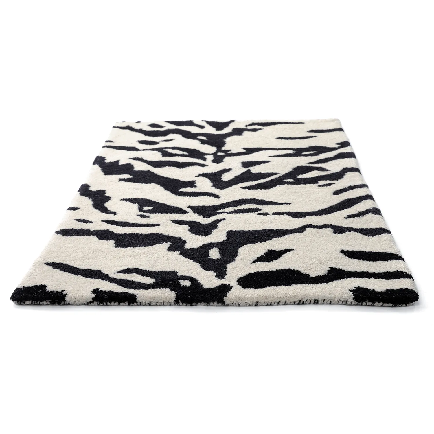 Door mat - Zebra Tufted Wool Premium (white/black)