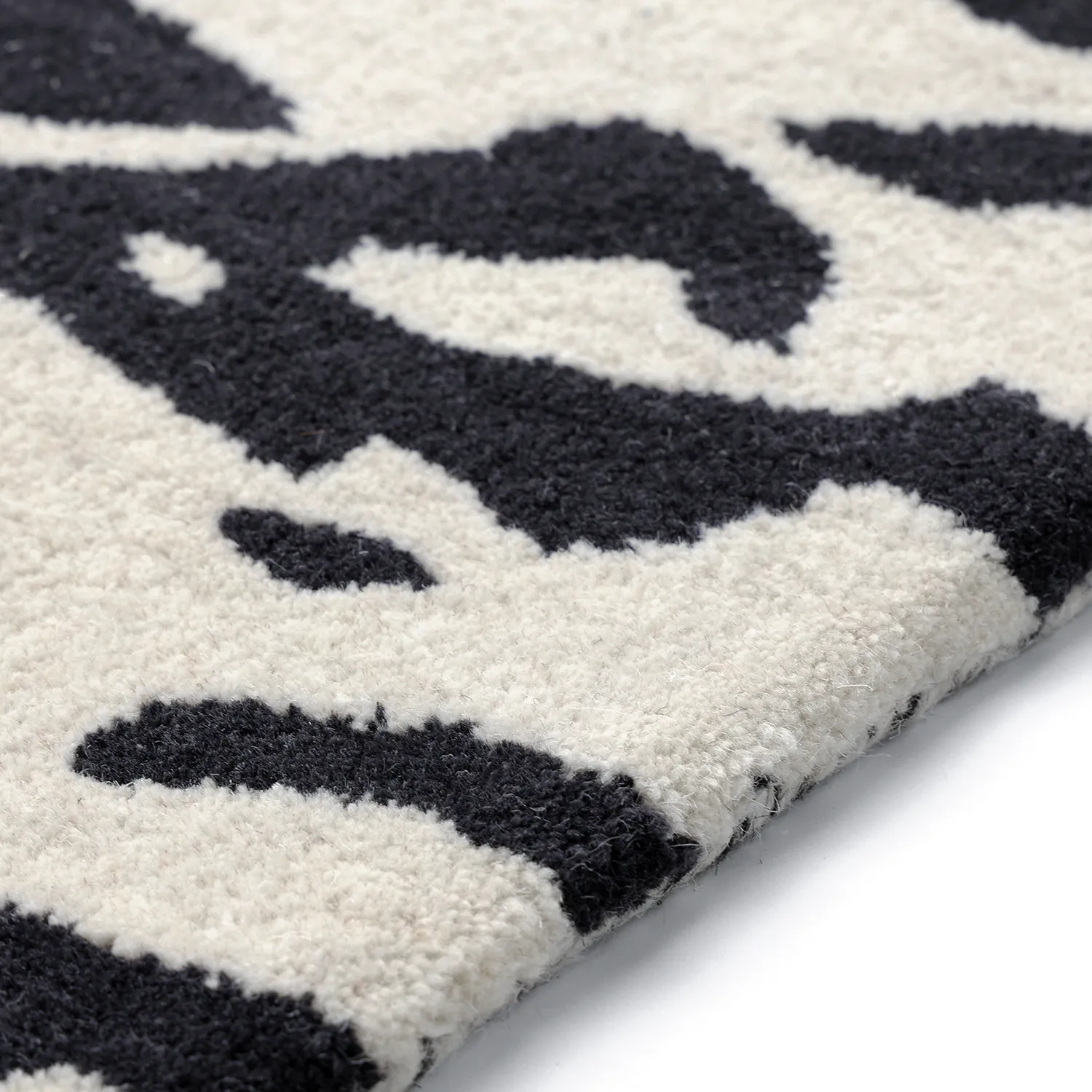 Door mat - Zebra Tufted Wool Premium (white/black)