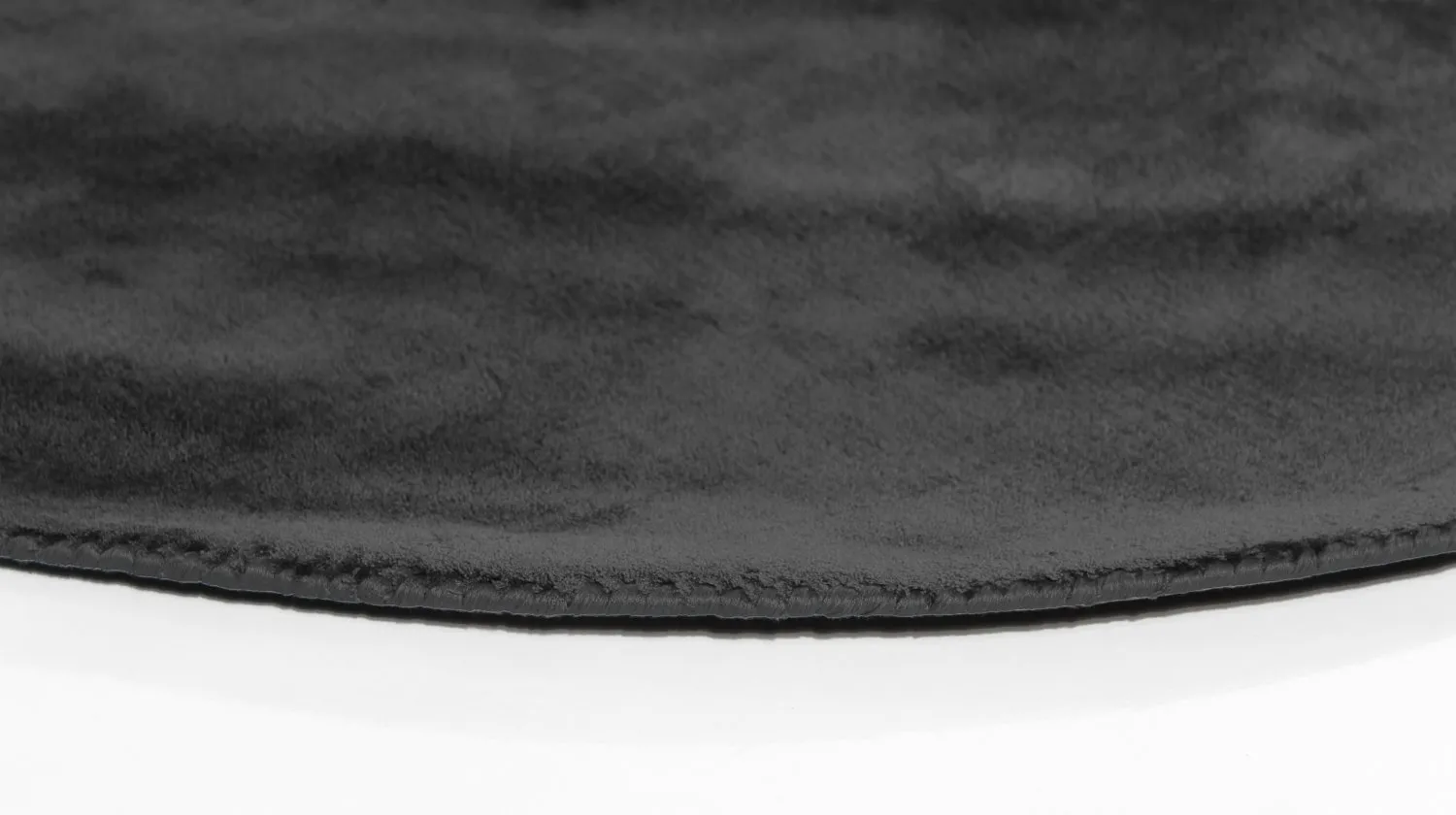 Round rug - Recycled PET with viscose look (black)