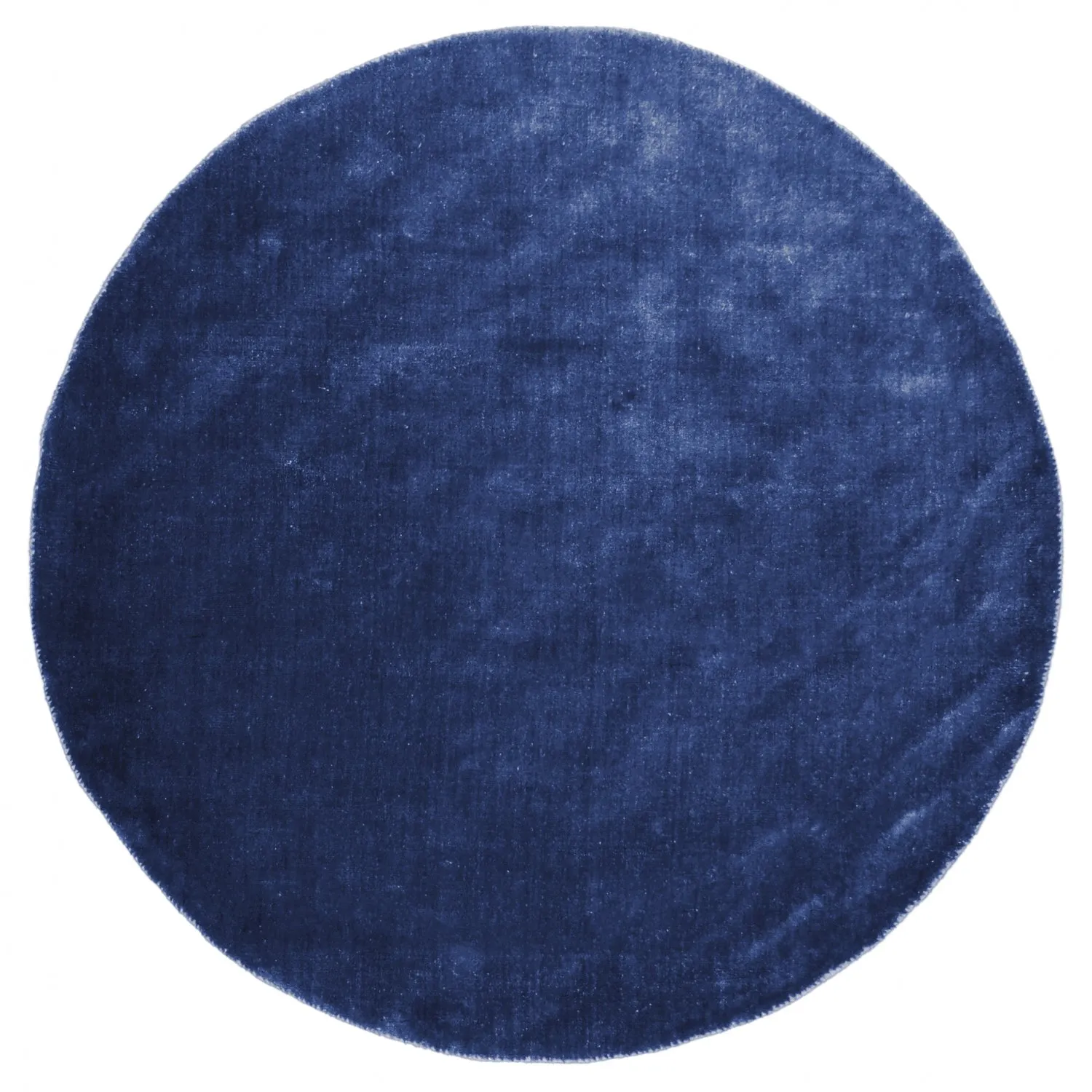 Round rug - Recycled PET with viscose look (navy)