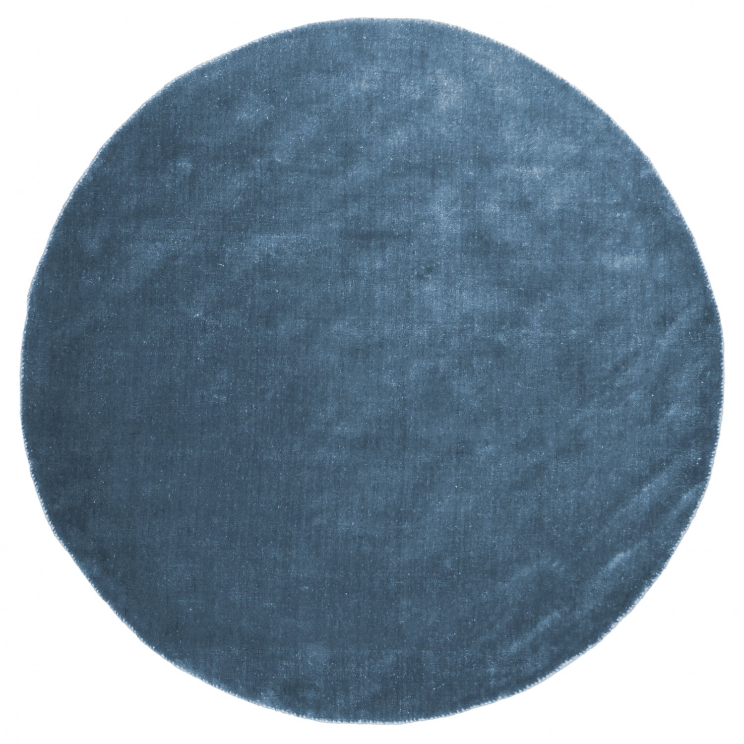 Round rug - Recycled PET with viscose look (blue)