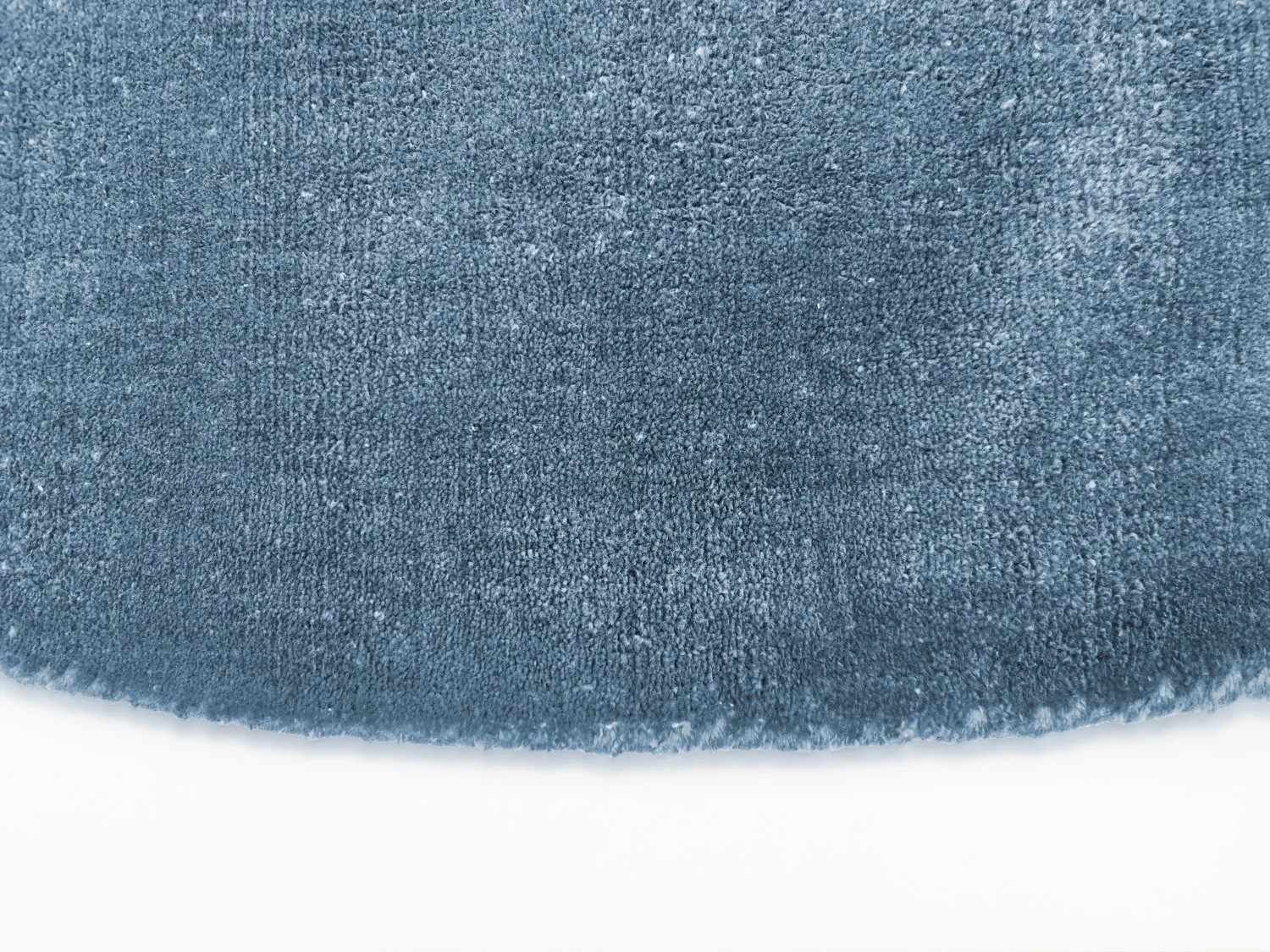 Round rug - Recycled PET with viscose look (blue)