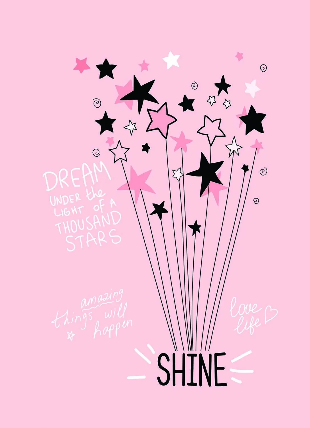 Childrens rugs - Starshine (pink)