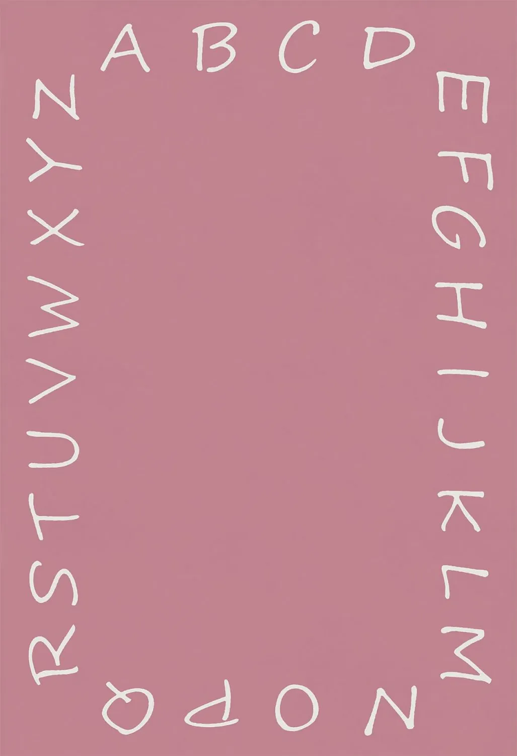 Childrens rugs - Alphabetic Border (pink)