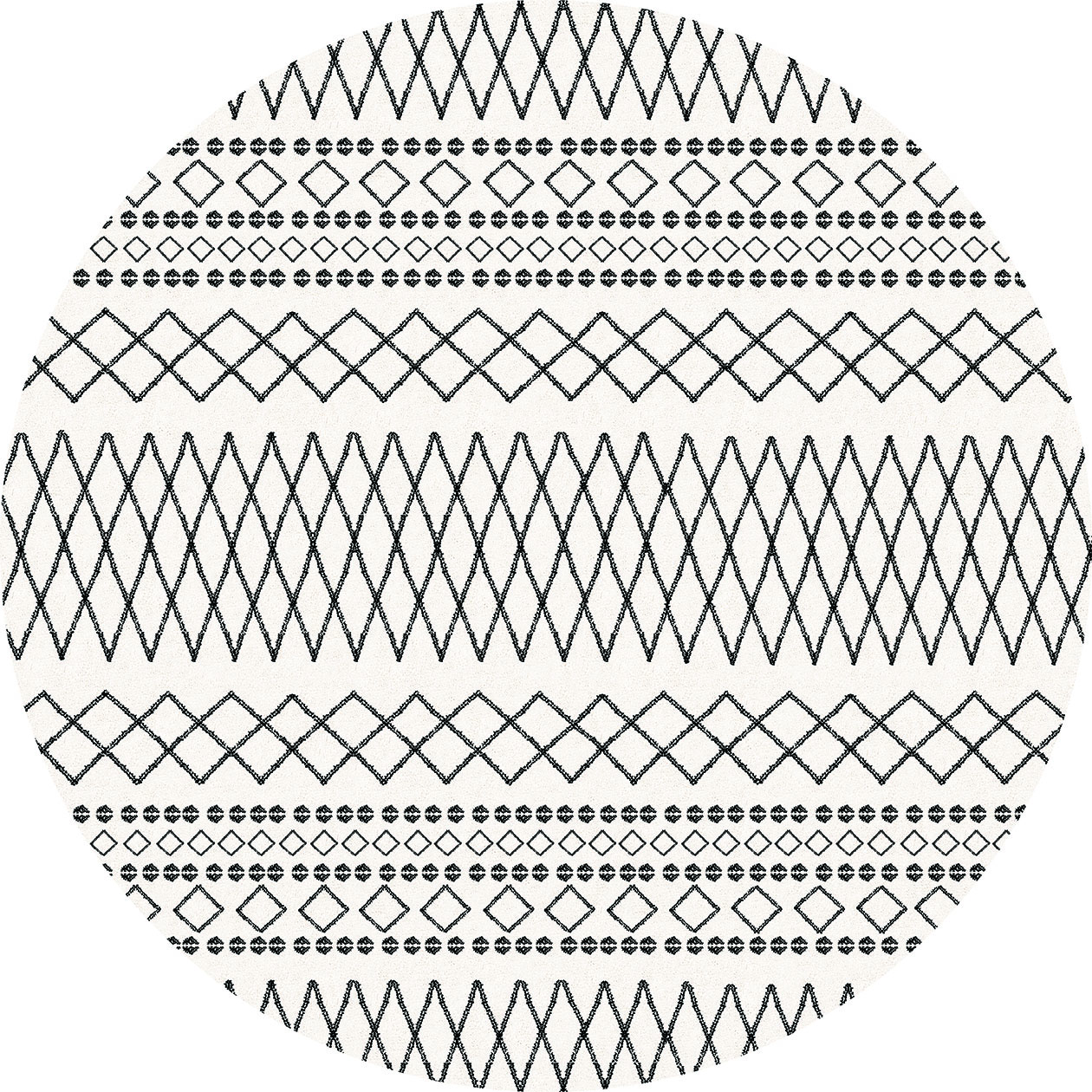 Round rug - Safi (black/white)