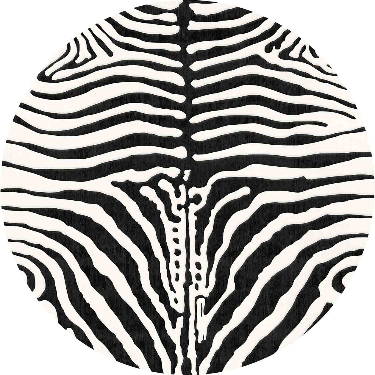 Round rug - Zebra (black/white)