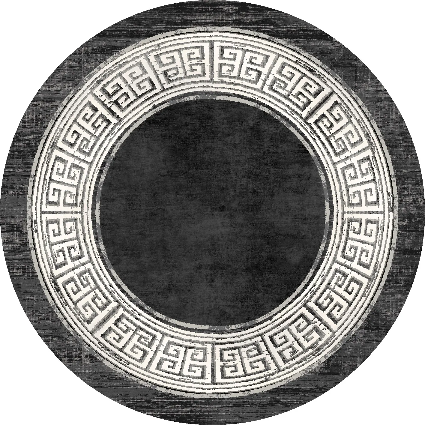 Round rug - Tilos (black/white)