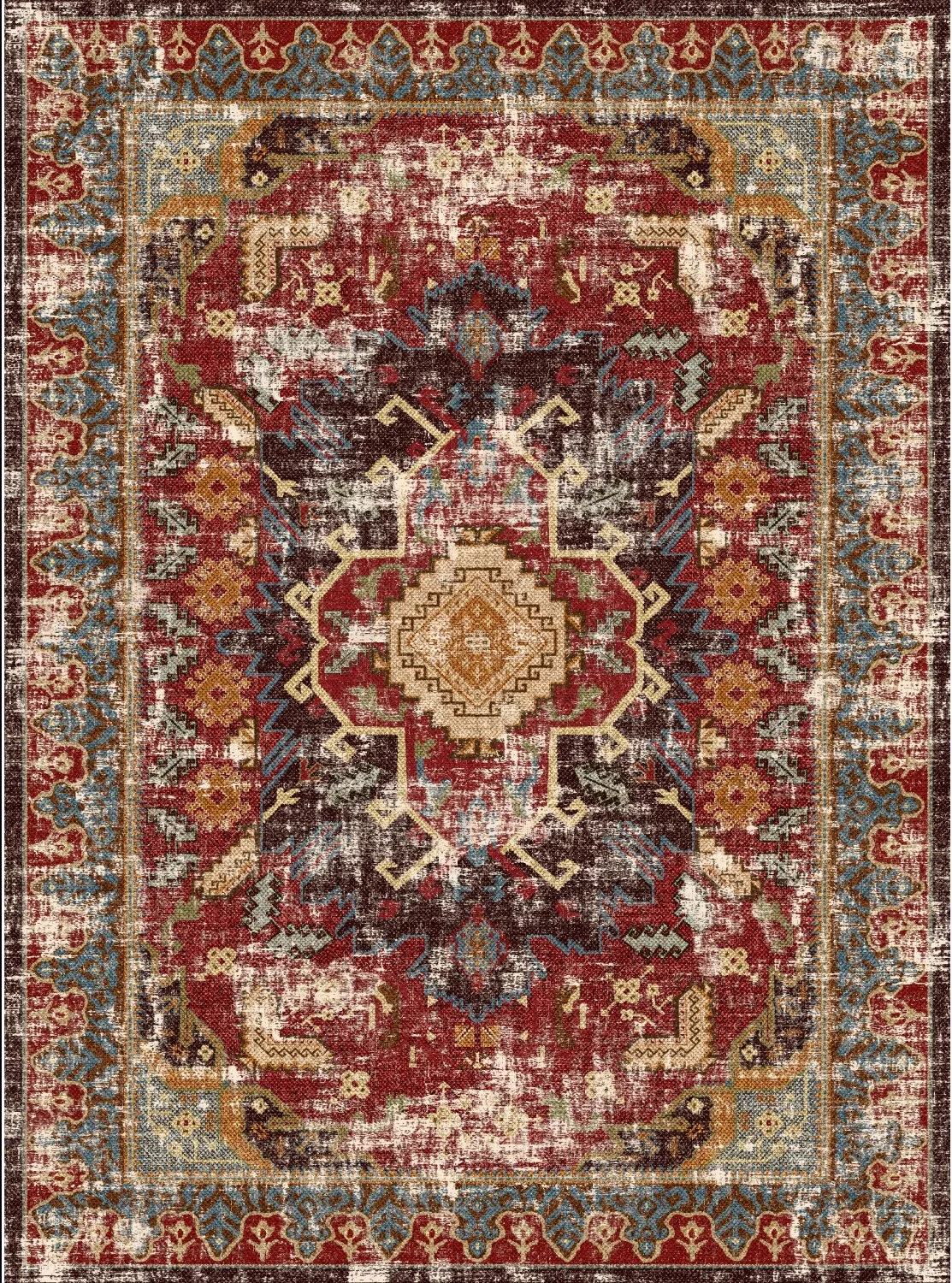 Wilton rug - Idri (red/multi)