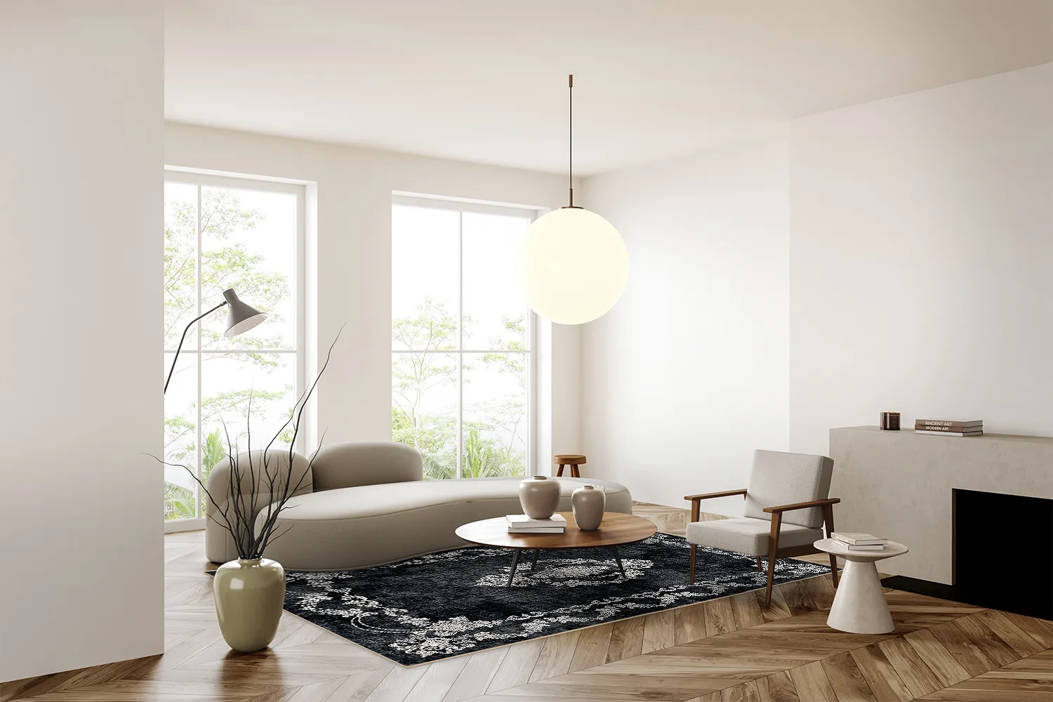 Wilton rug - Taknis (black)