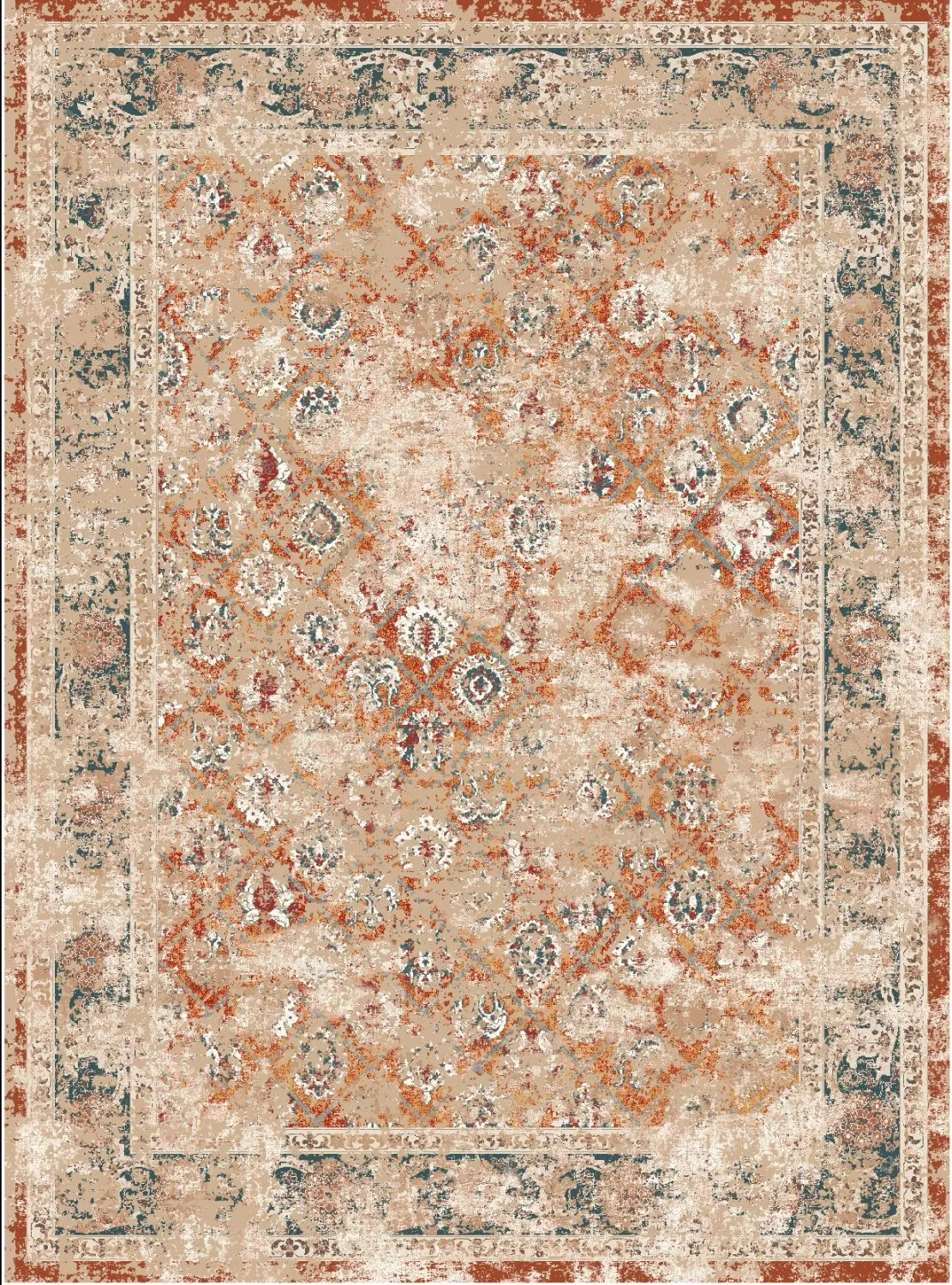 Wilton rug - Douz (red/multi)
