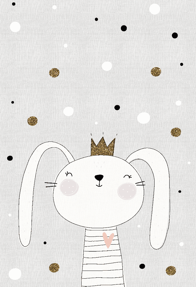 Childrens rugs - Rabbit Crown (grey)