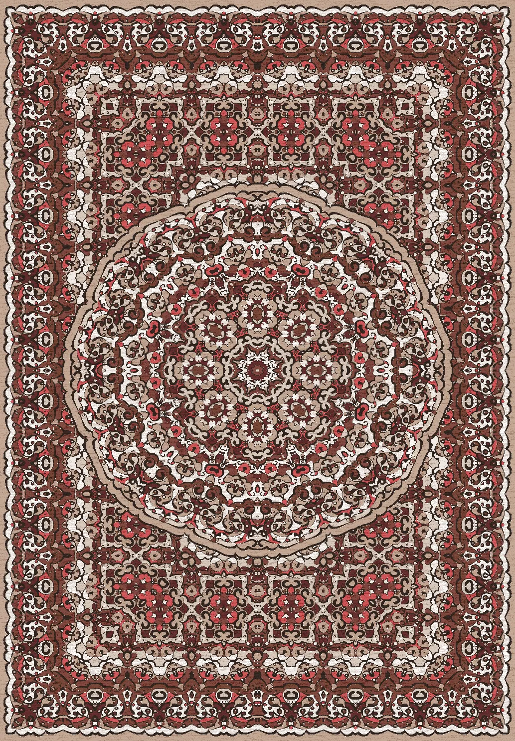 Wilton rug - Odette (red/multi)