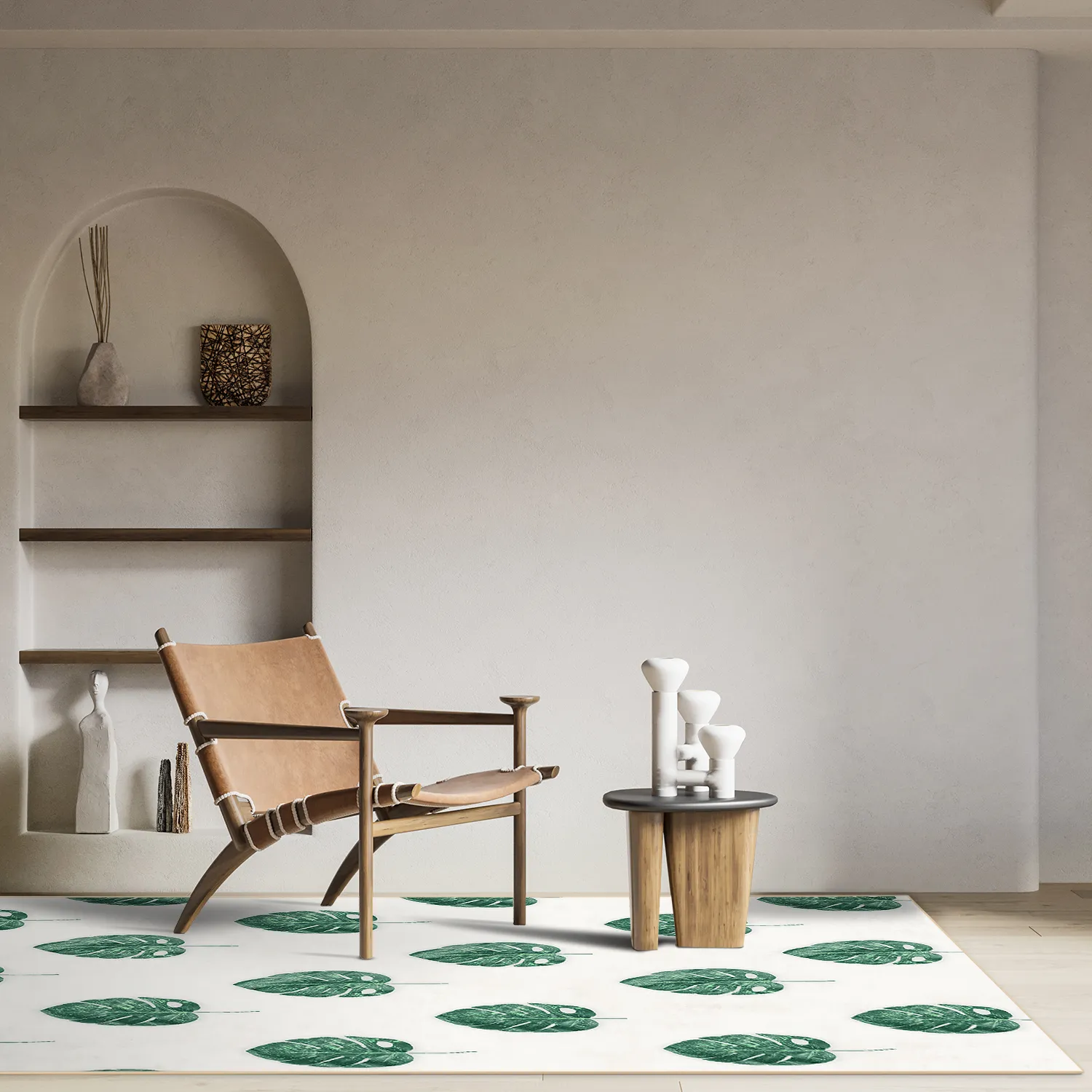 Wilton rug - Leni (white/green)