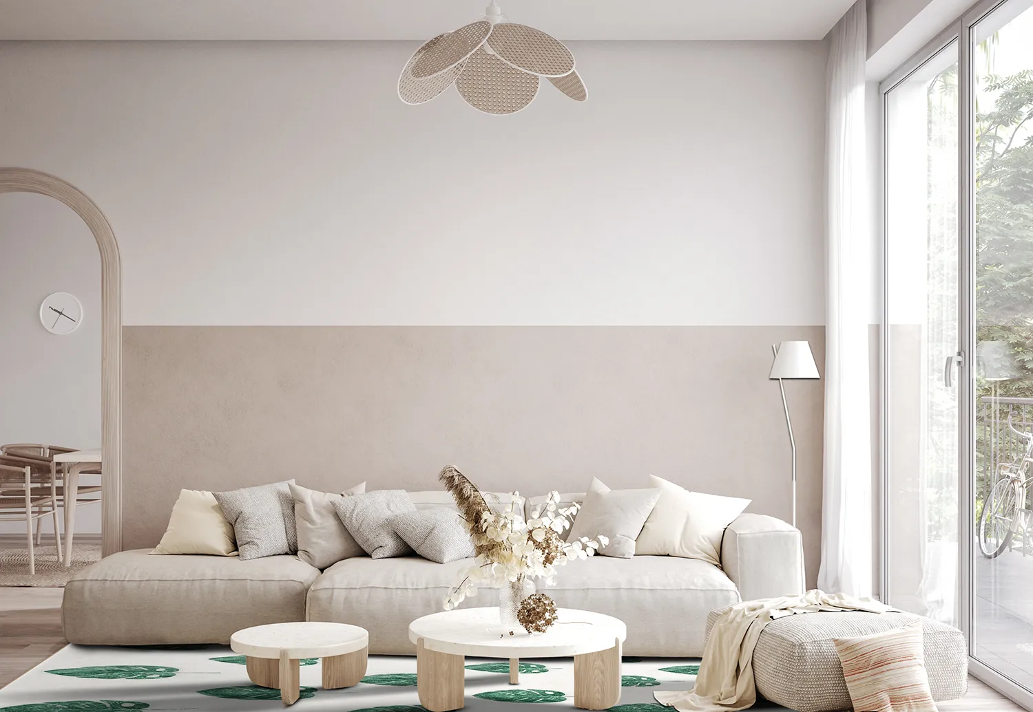 Wilton rug - Leni (white/green)