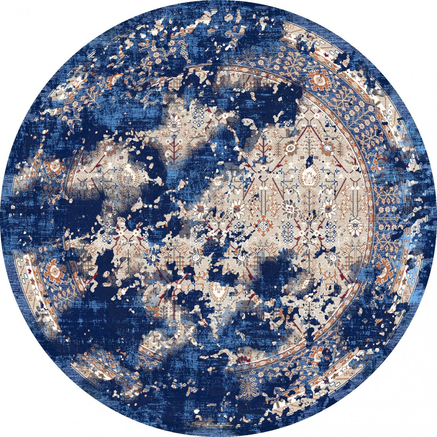 Round rug - Temima (blue)