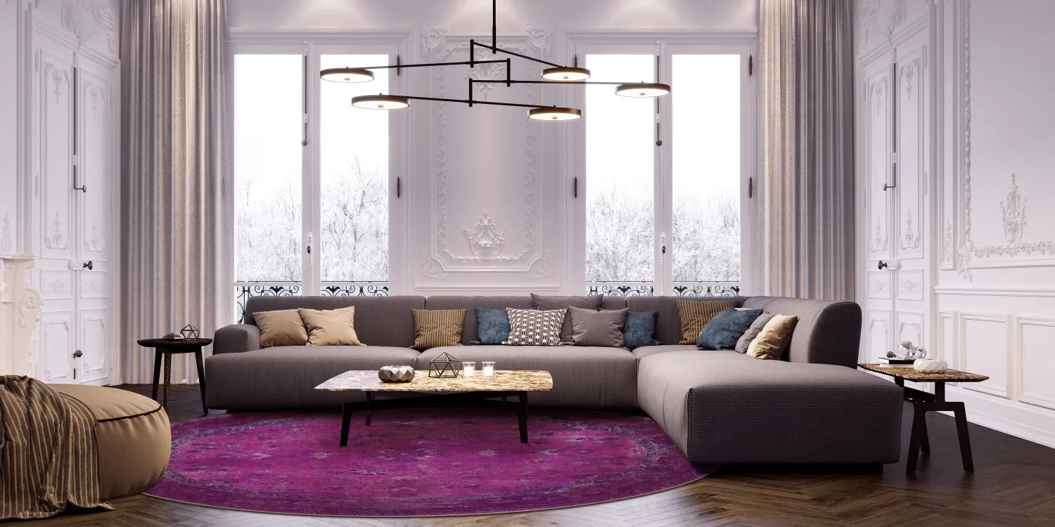 Round rug - Gombalia (purple)