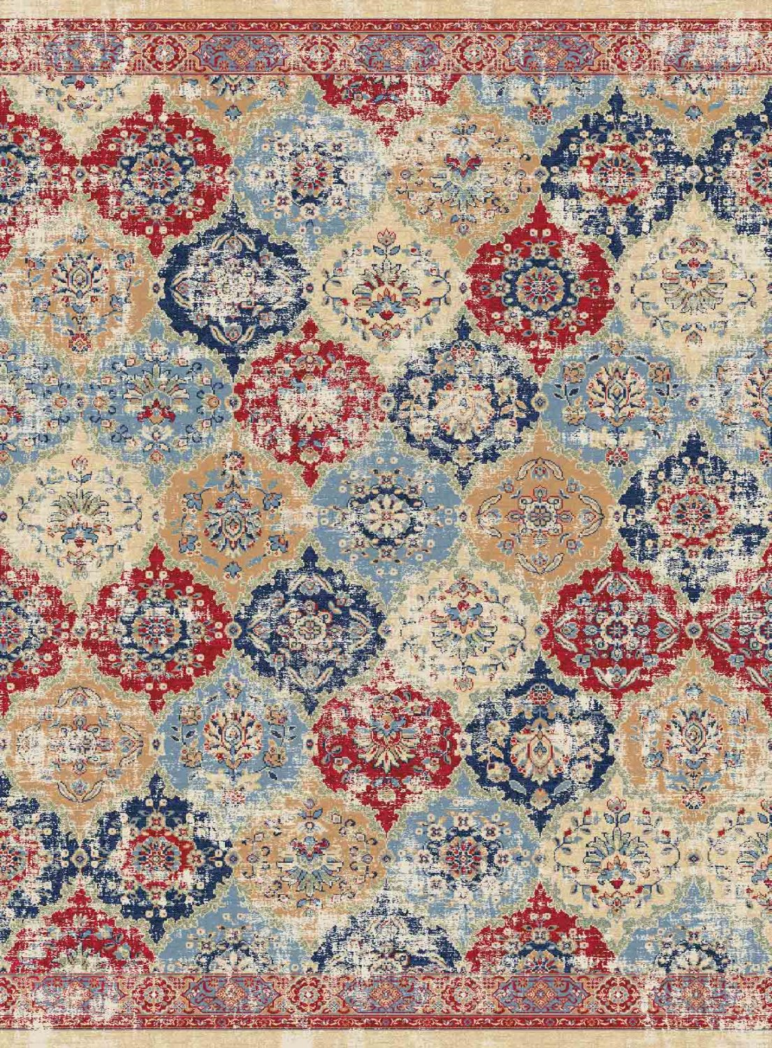 Wilton rug - Bohemia (red/multi)