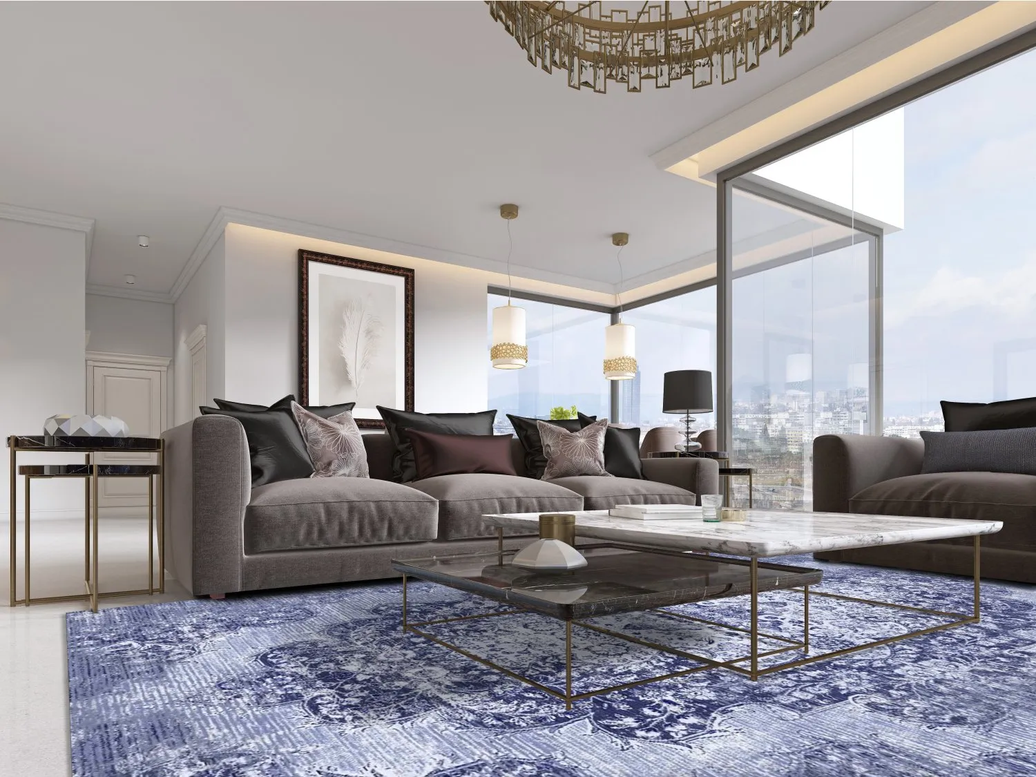Wilton rug - Badem (blue)