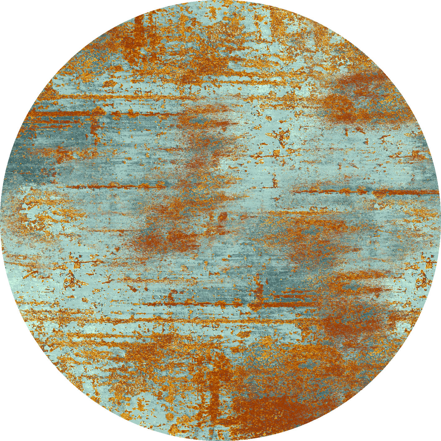 Round rug - Kebira (brown/blue)