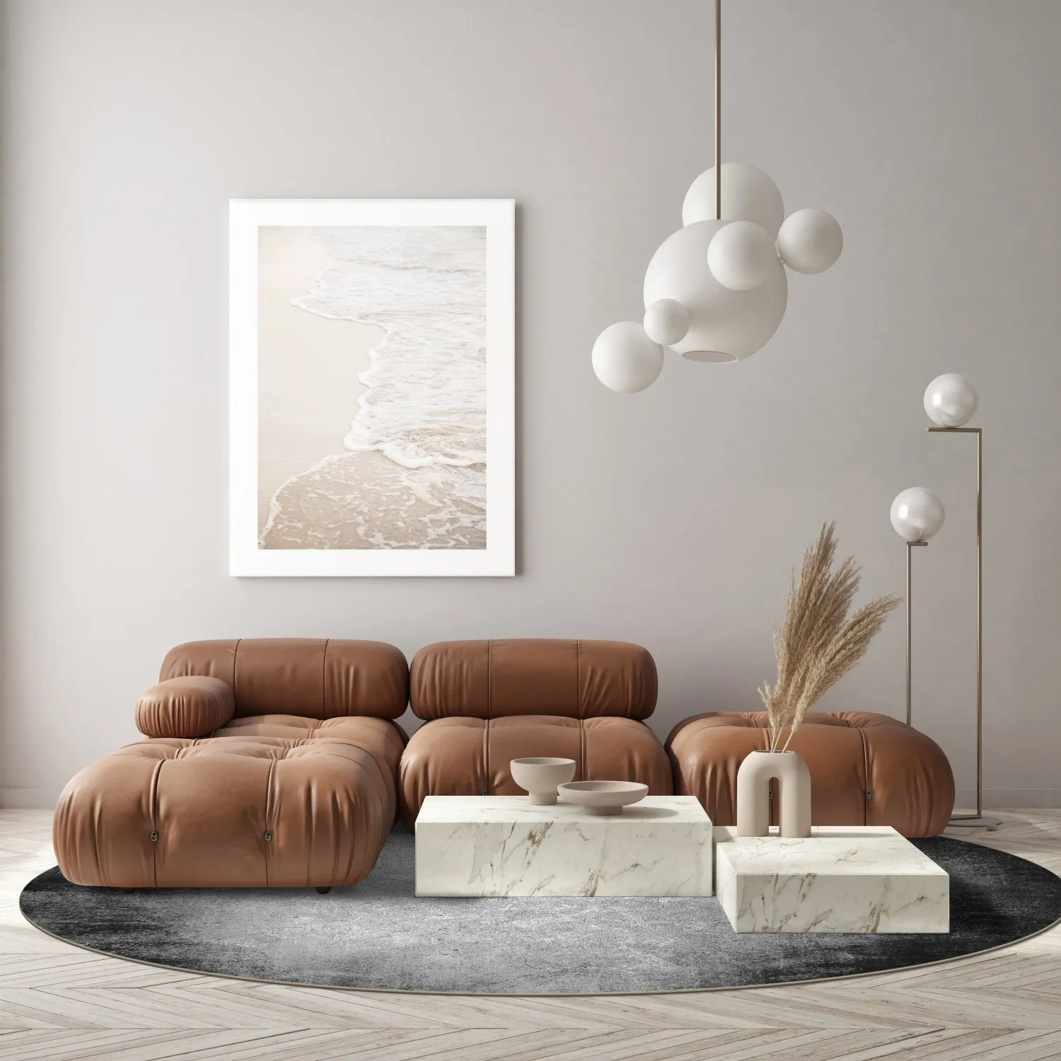 Round rug - Megara (grey)