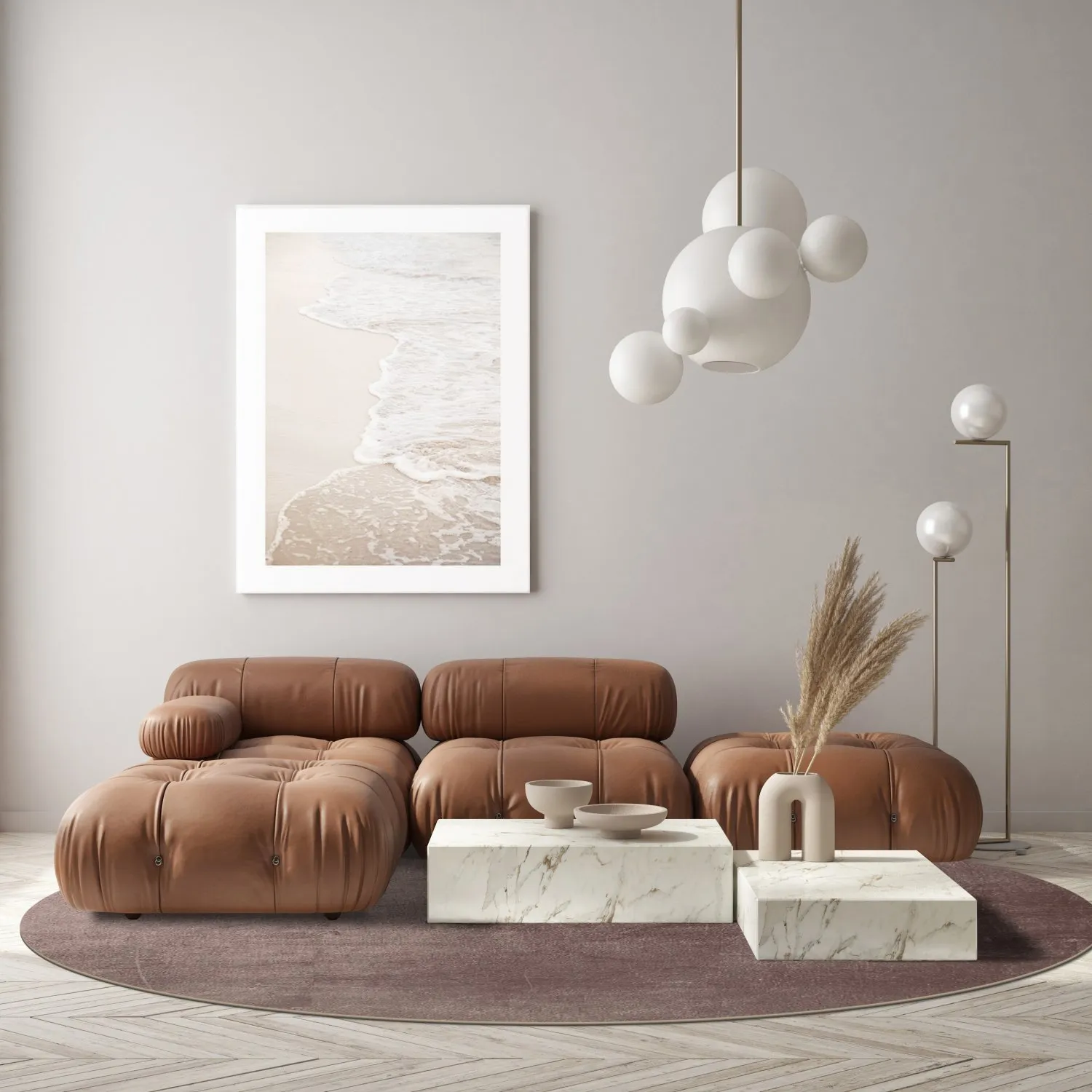 Round rug - Artena (grey/brown)