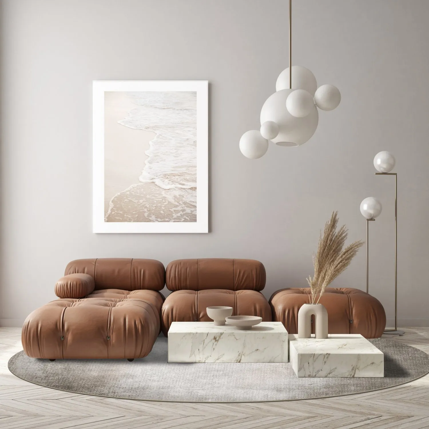 Round rug - Riano (grey)
