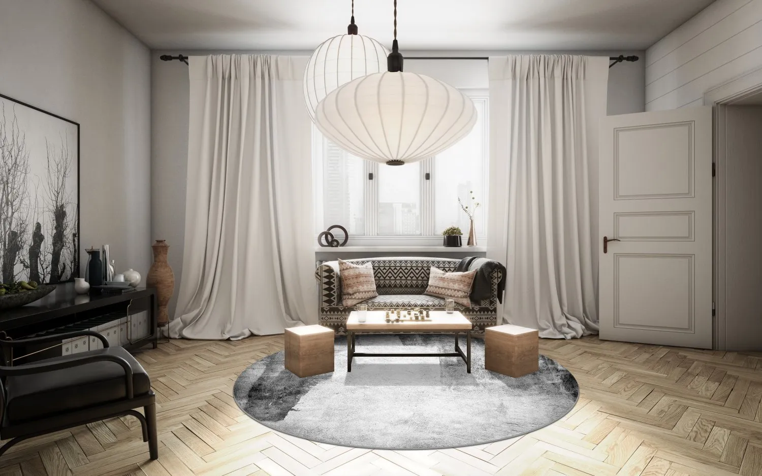 Round rug - Esperia (grey)