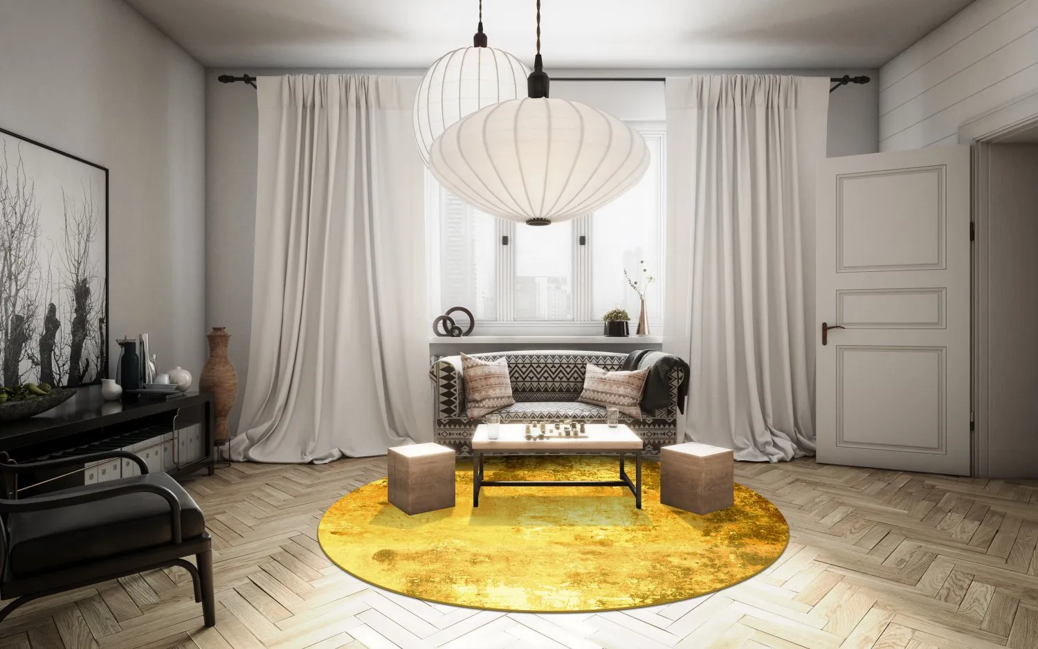 Round rug - Salitto (gold)