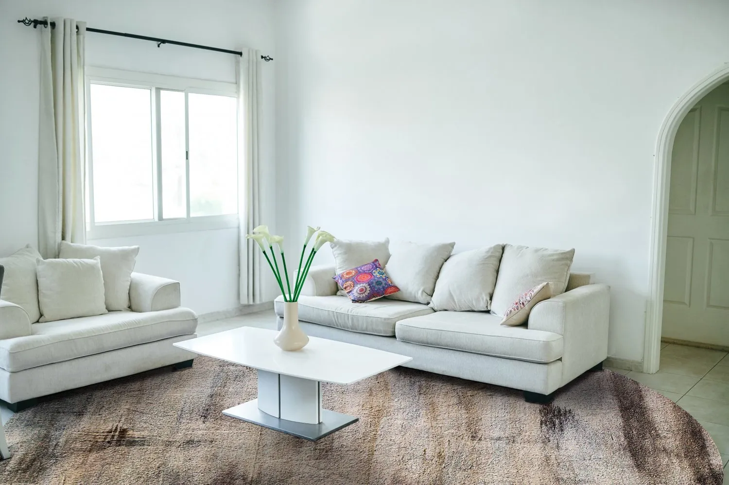 Round rug - Polia (grey/brown)