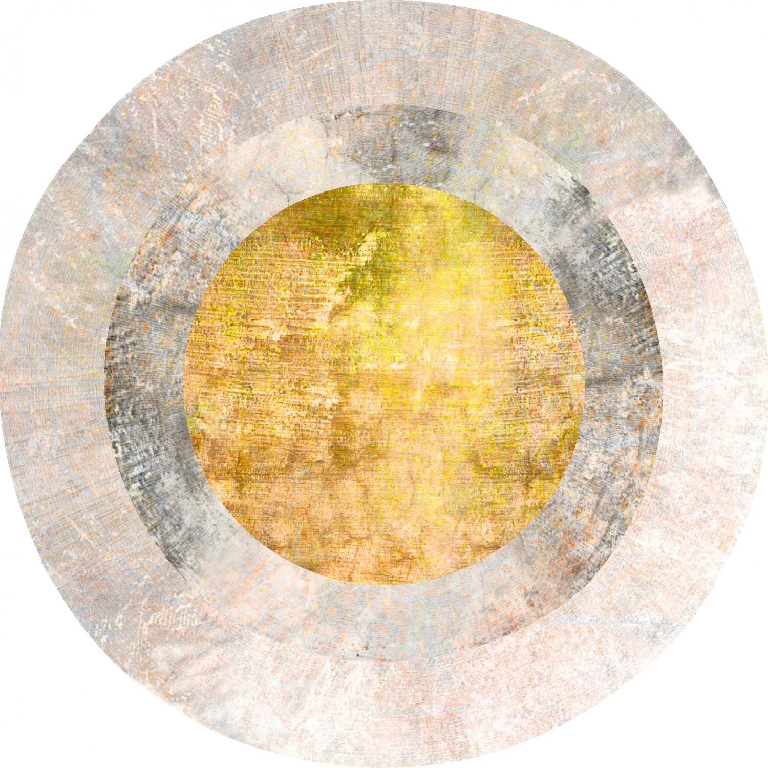 Round rug - Budoni (grey/beige/yellow)