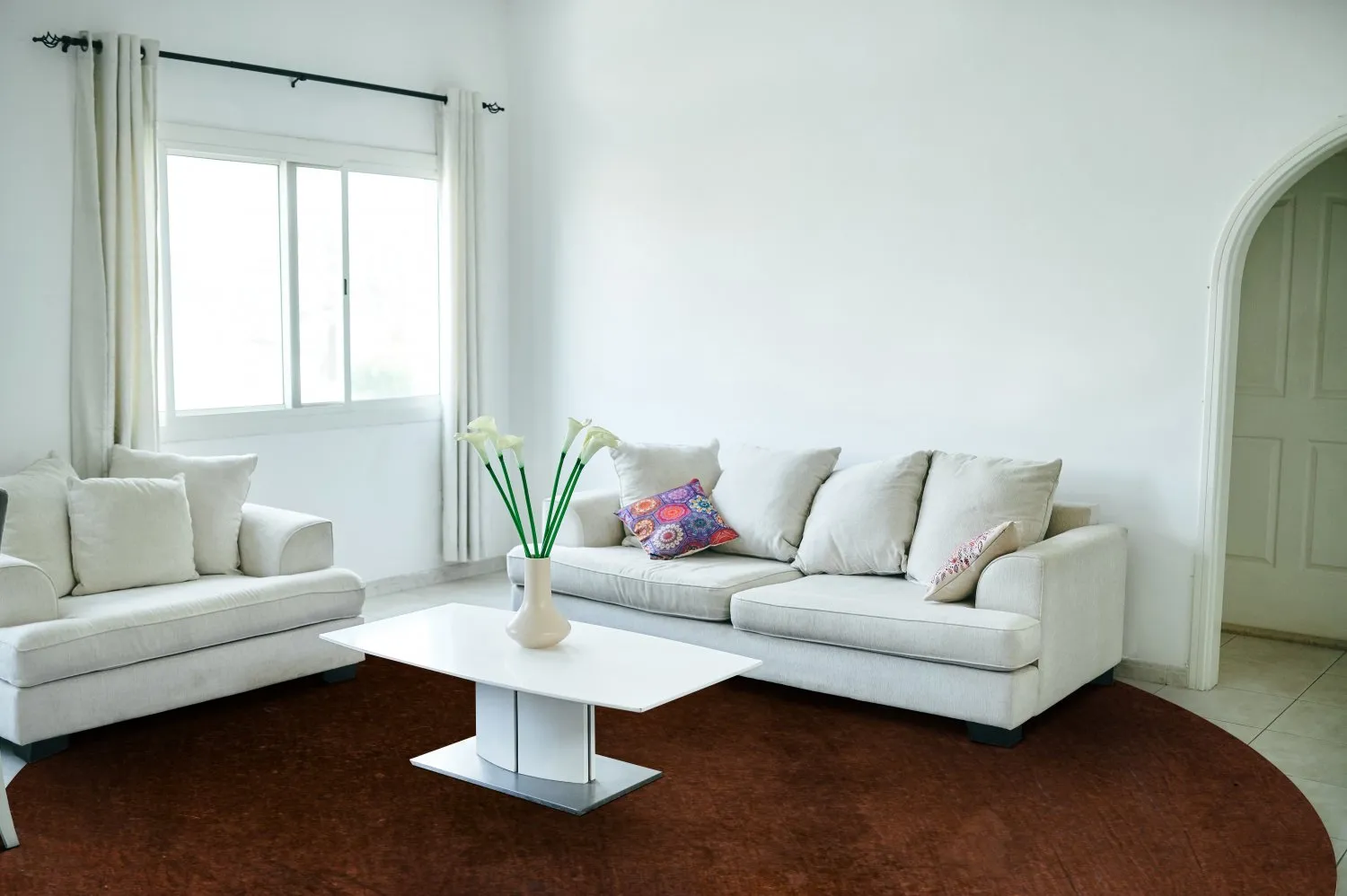 Round rug - Bovera (brown/red)