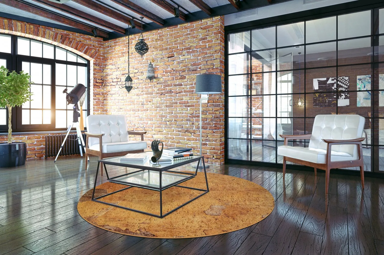 Round rug - Valbona (rust)