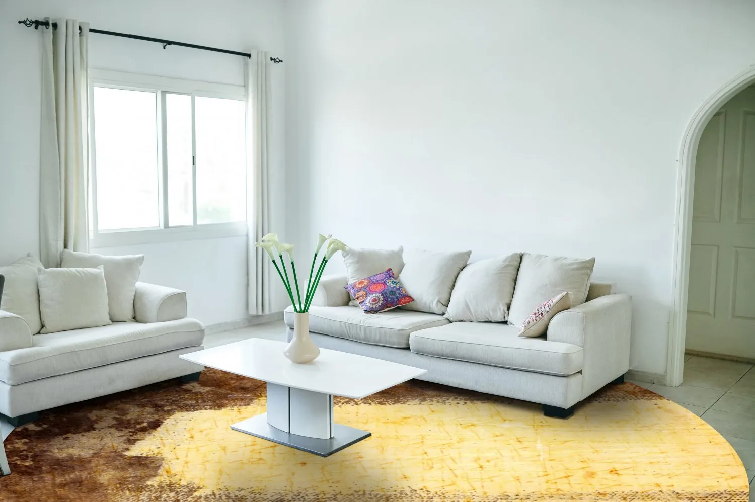 Round rug - Agost (brown/beige)