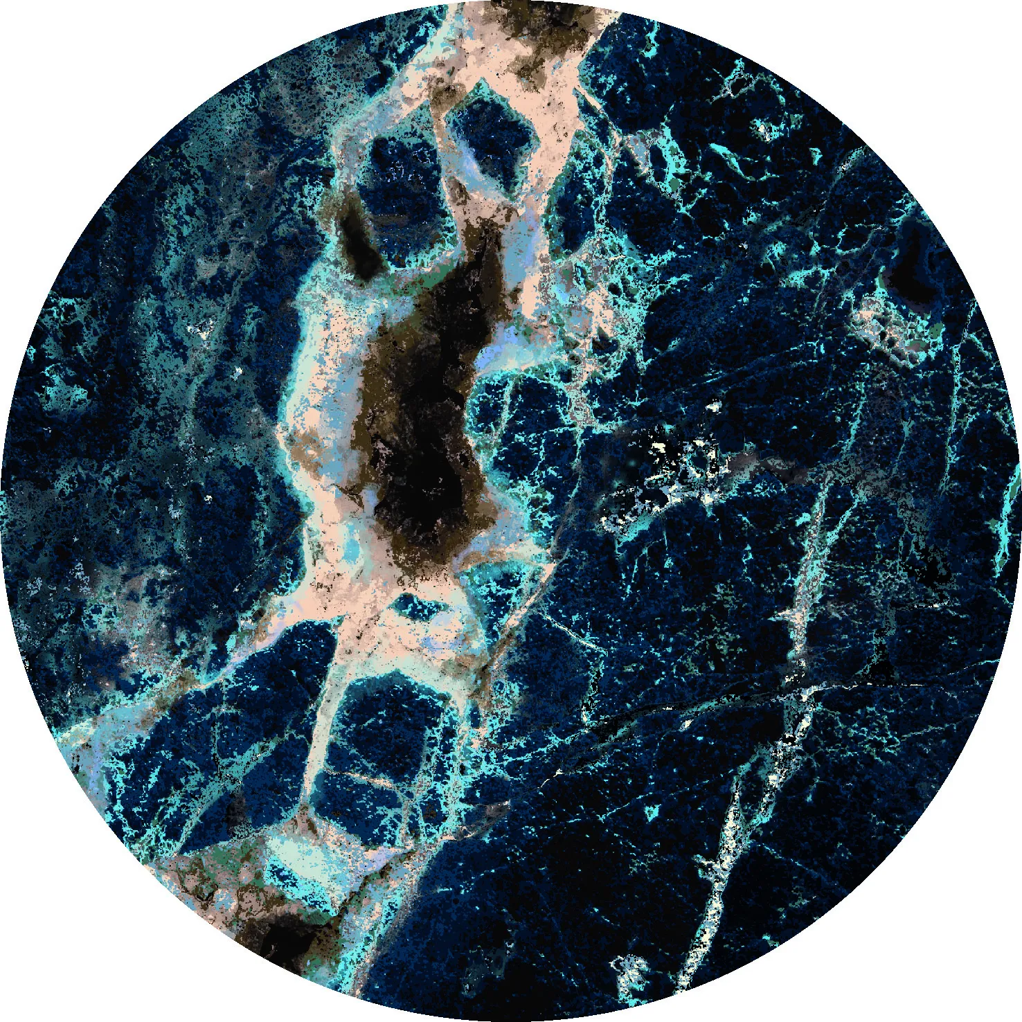 Round rug - Narbolia (blue/multi)
