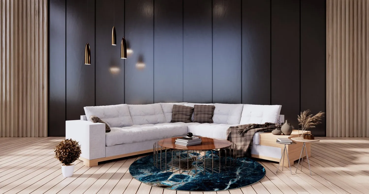 Round rug - Narbolia (blue/multi)