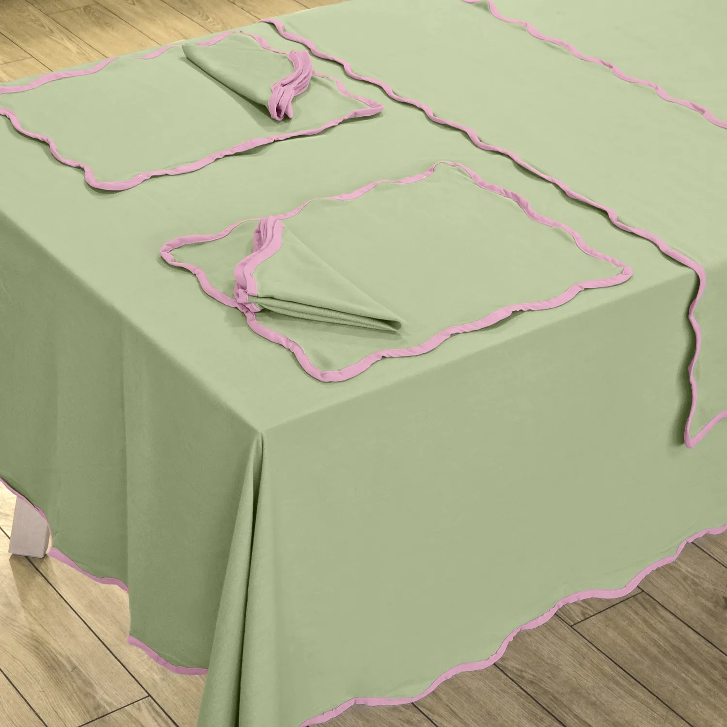 Cotton tablecloth - Yrsa (green)