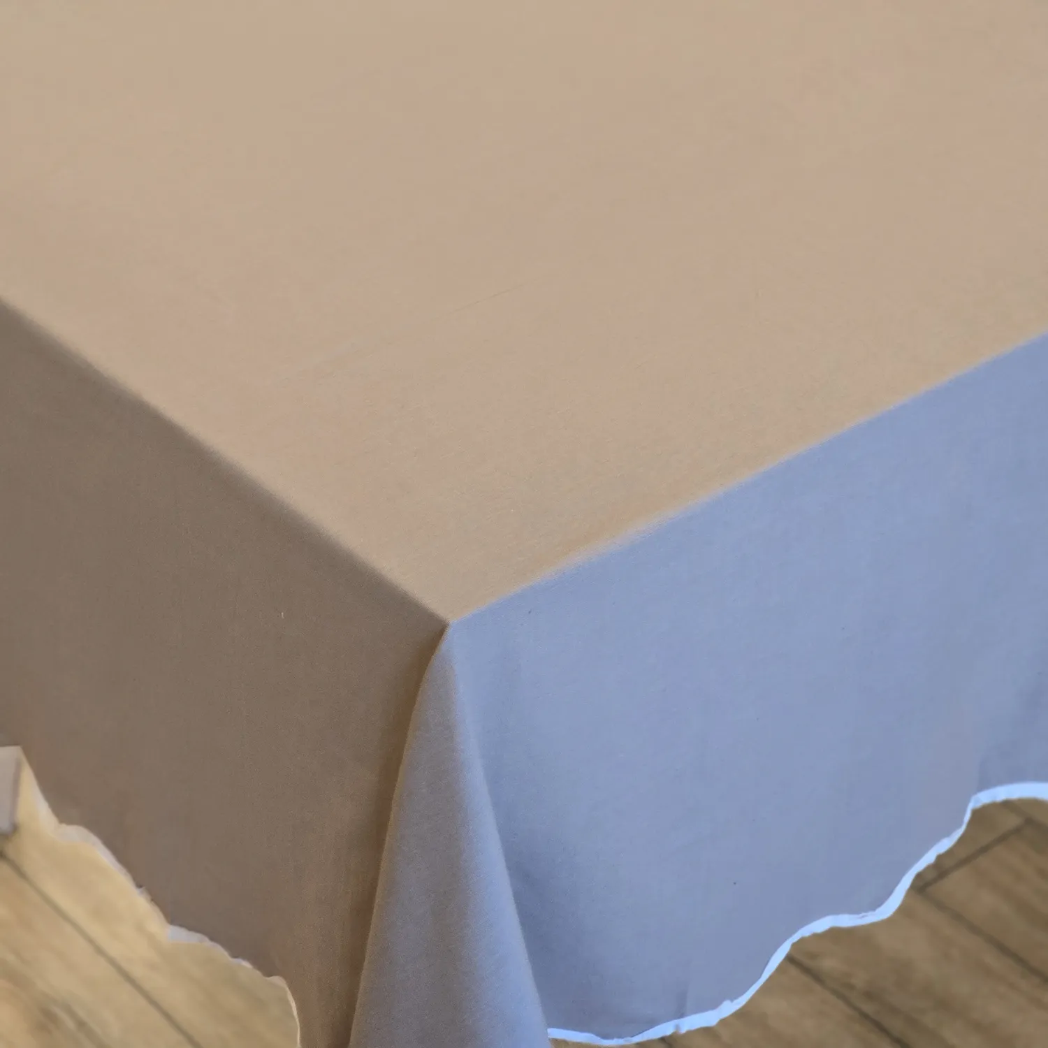 Cotton tablecloth - Yrsa (dark beige)