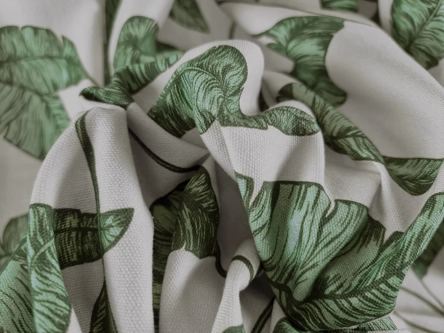Cotton tablecloth - Leaves (green)