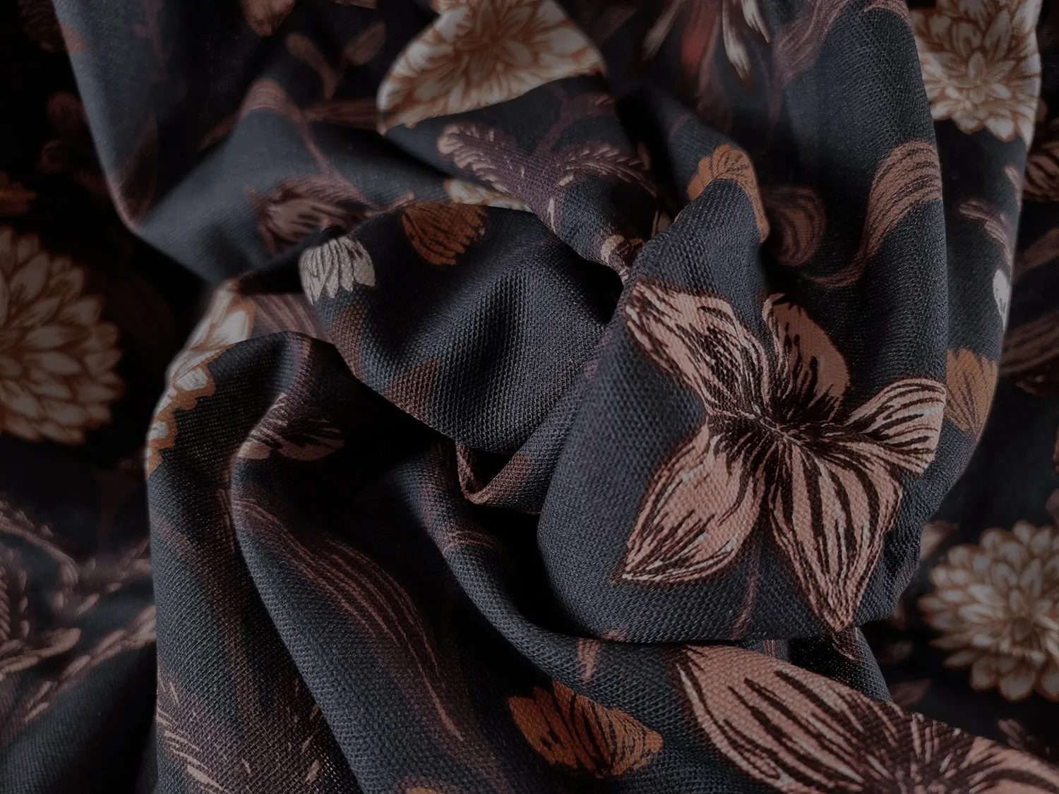 Cotton tablecloth - Lotten (dark grey)