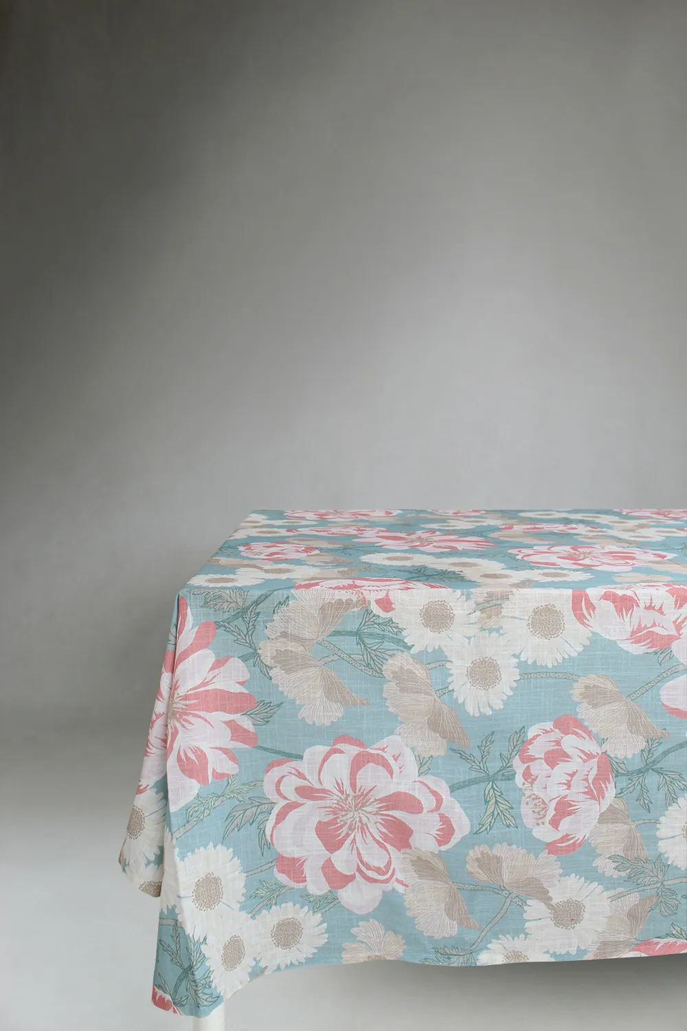 Cotton tablecloth - Serena (turquoise/pink)