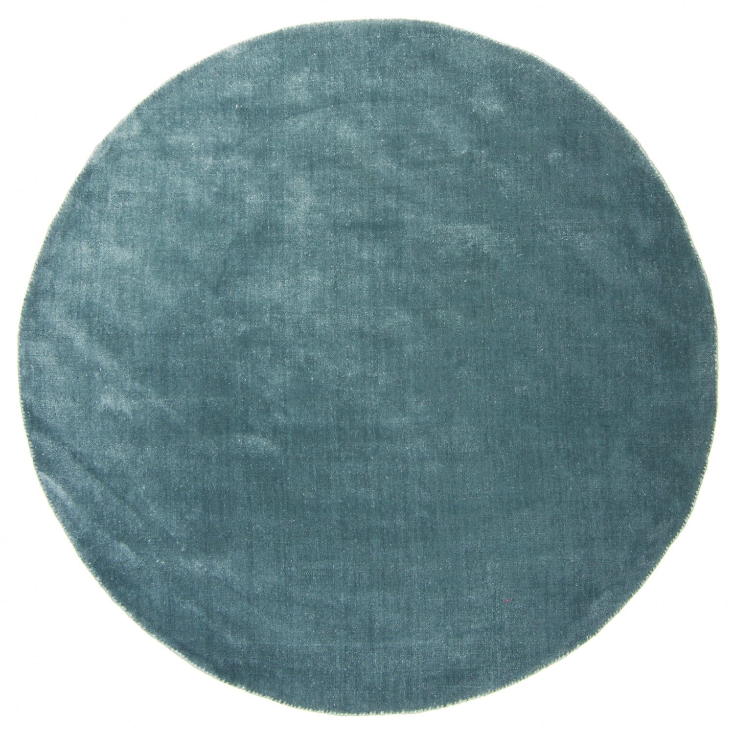 Round rug - Recycled PET with viscose look (steel blue)