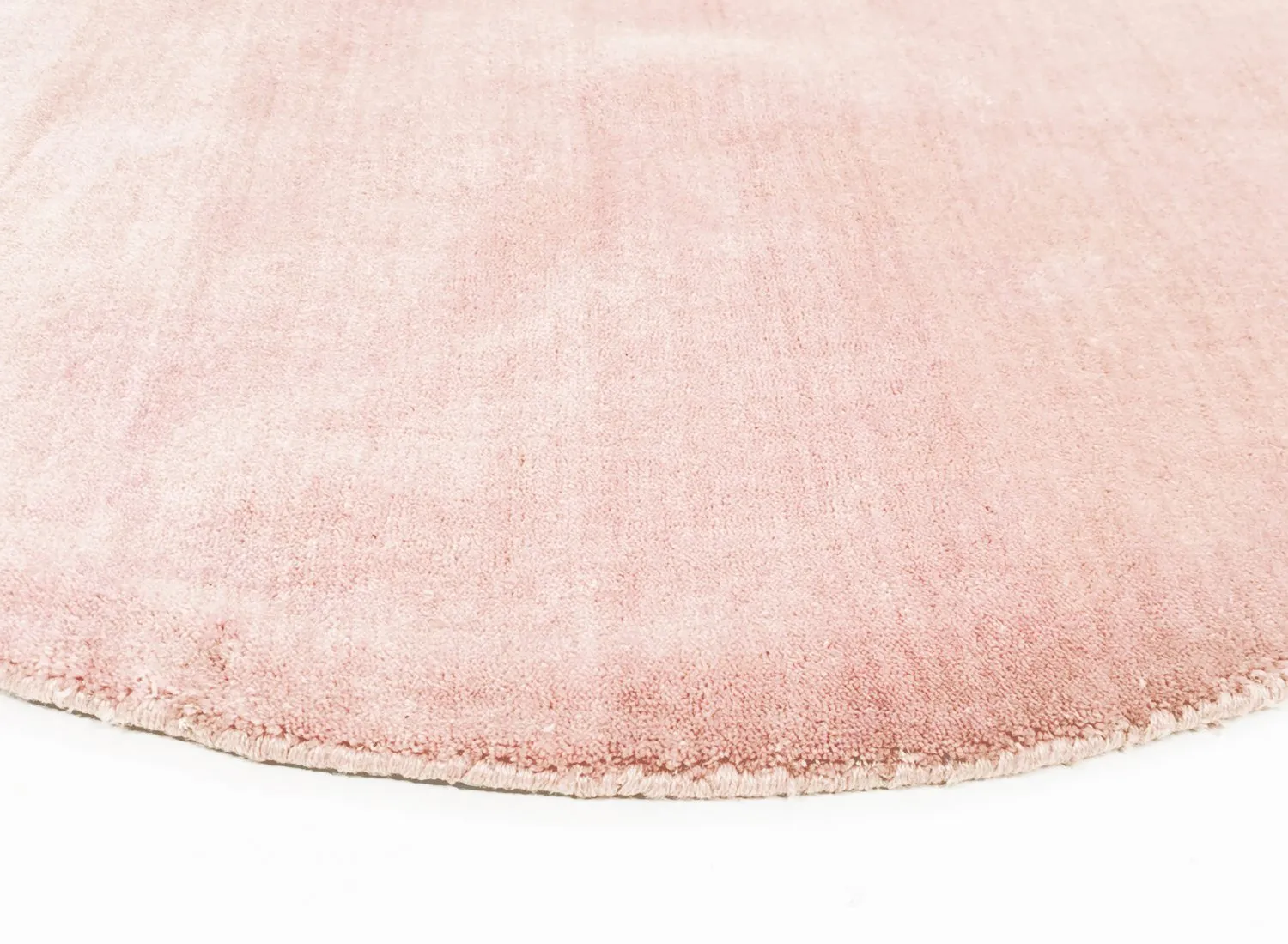 Round rug - Recycled PET with viscose look (pink)