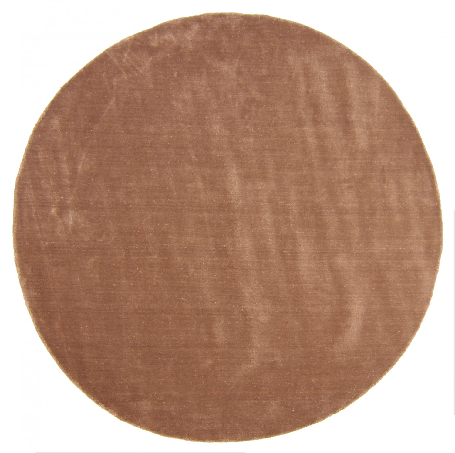 Round rug - Recycled PET with viscose look (brown)