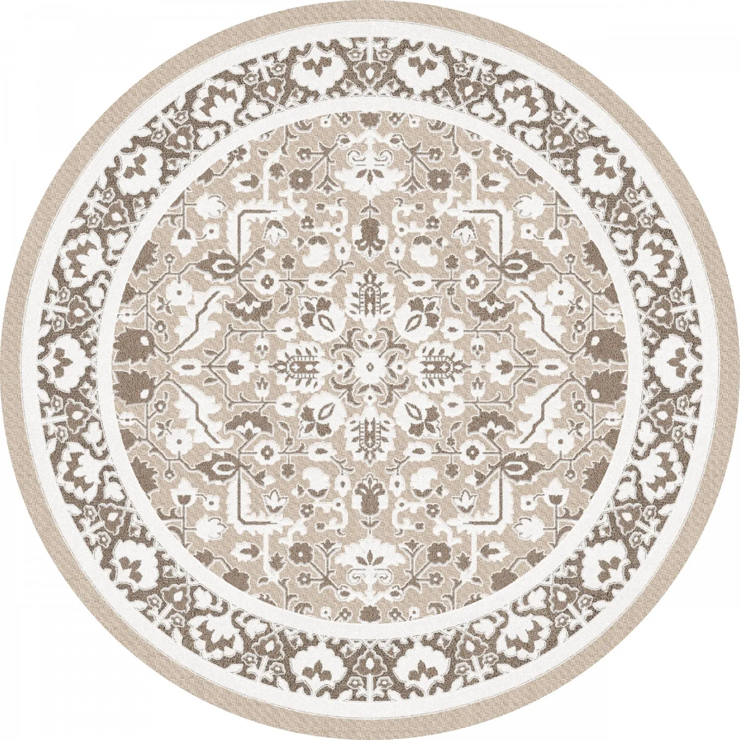 Round rug - Ember (beige/grey)